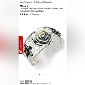 Sterling Silver Tahitian Mother of Pearl Bracelet